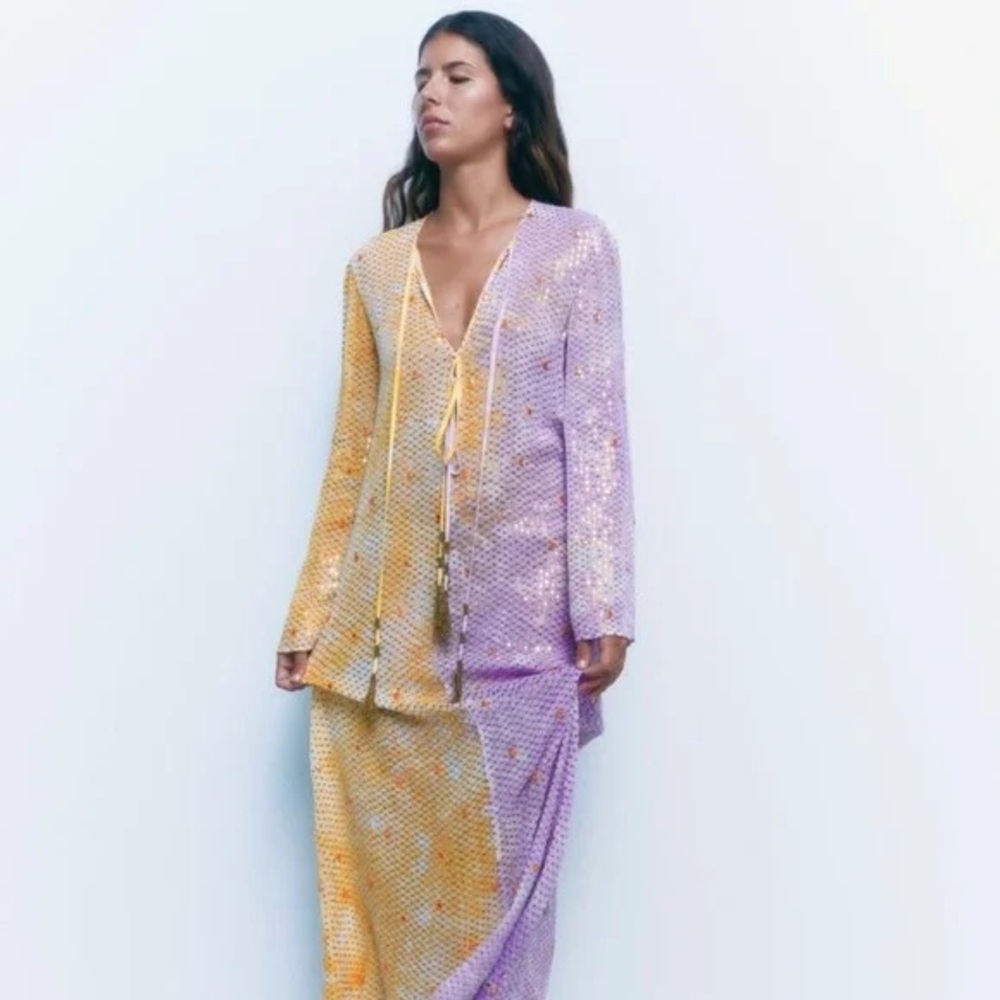 Zara - WOMAN SEQUIN TUNIC DRESS MULTICOLORED